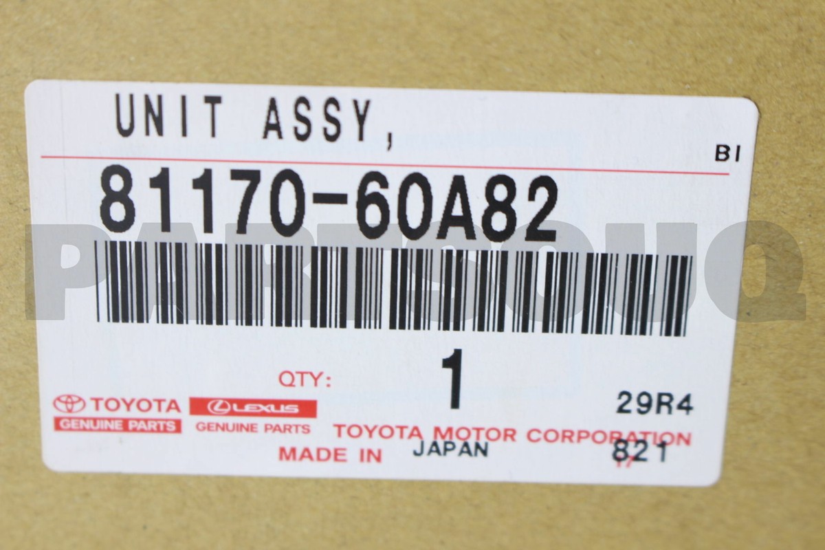 8117060A82 Genuine Toyota UNIT ASSY, HEADLAMP, LH 81170