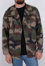 New Vintage French F2 camo jacket army military camouflage 1980s CCE woodland