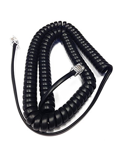 NEW 12 Foot Handset Curly Cord Mitel Superset Phone 4001 4015 4025 4150 Black - Bild 1 von 1