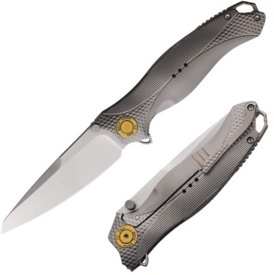 KARBON Mini Buckhorn Folding Knife 3.25'' Bohler M390 Steel Blade Titanium Handle