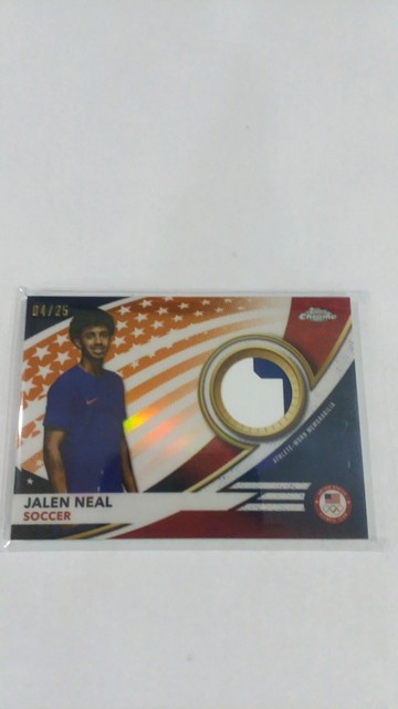 2024 JALEN NEAL TOPPS CHROME U.S. OLYMPICS PATCH RELIC ORANGE REFRACTOR 04/25