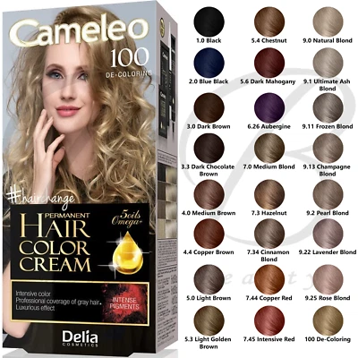 DELIA COSMETICS DELIA Cameleo Permanent Hair Color Cream Kit with 5 Oils Omega+ *CHOOSE SHADE*