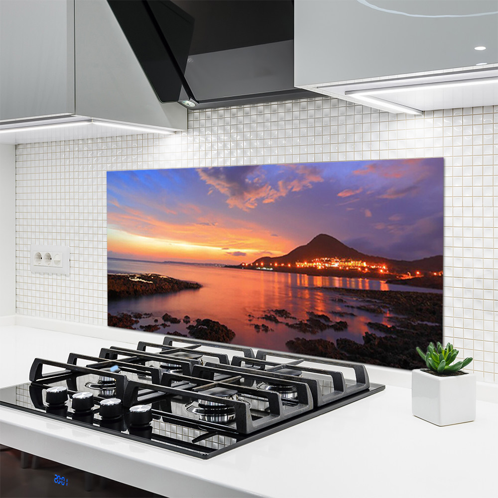 Crédence en verre paysage pierres et mer panneau mural de finition premium - 2
