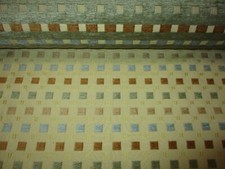 4 1/2 yards Vintage Kravet multicolor chenille square upholstery fabric NOS