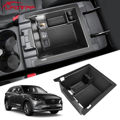 Coleya Opbergdoos voor middenconsole, compatibel met Mazda CX-30 2019-2024, Mazda CX 30, accessoires, armleuning-organizer, CX-30 middenarmsteun, handschoenenvak met antislipmat (wit