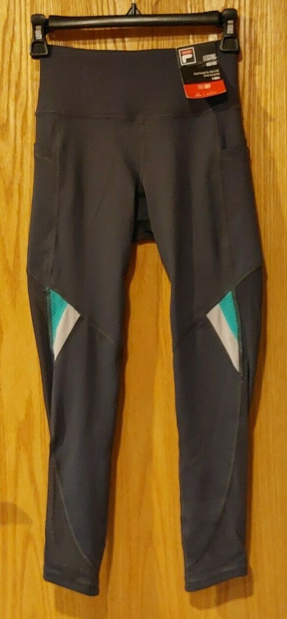 NWT Women's Fila High Rise Mesh Insert Ankle Leggings sz XS Blueberry Skin 2971