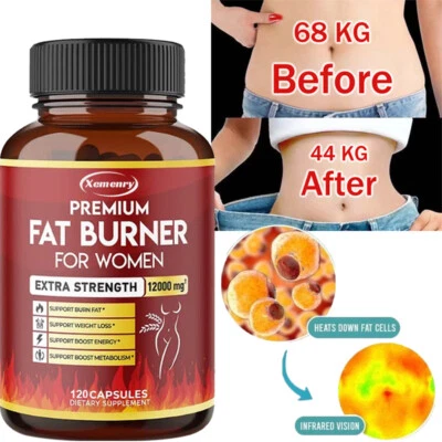 XEMENRY Premium Fat Burner for Women 12000mg -Abnehmen, Appetit Unterdrücken, Entgiftung