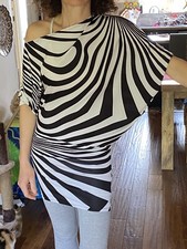 Women’s asymmetric Mini Dress zebra striped size S