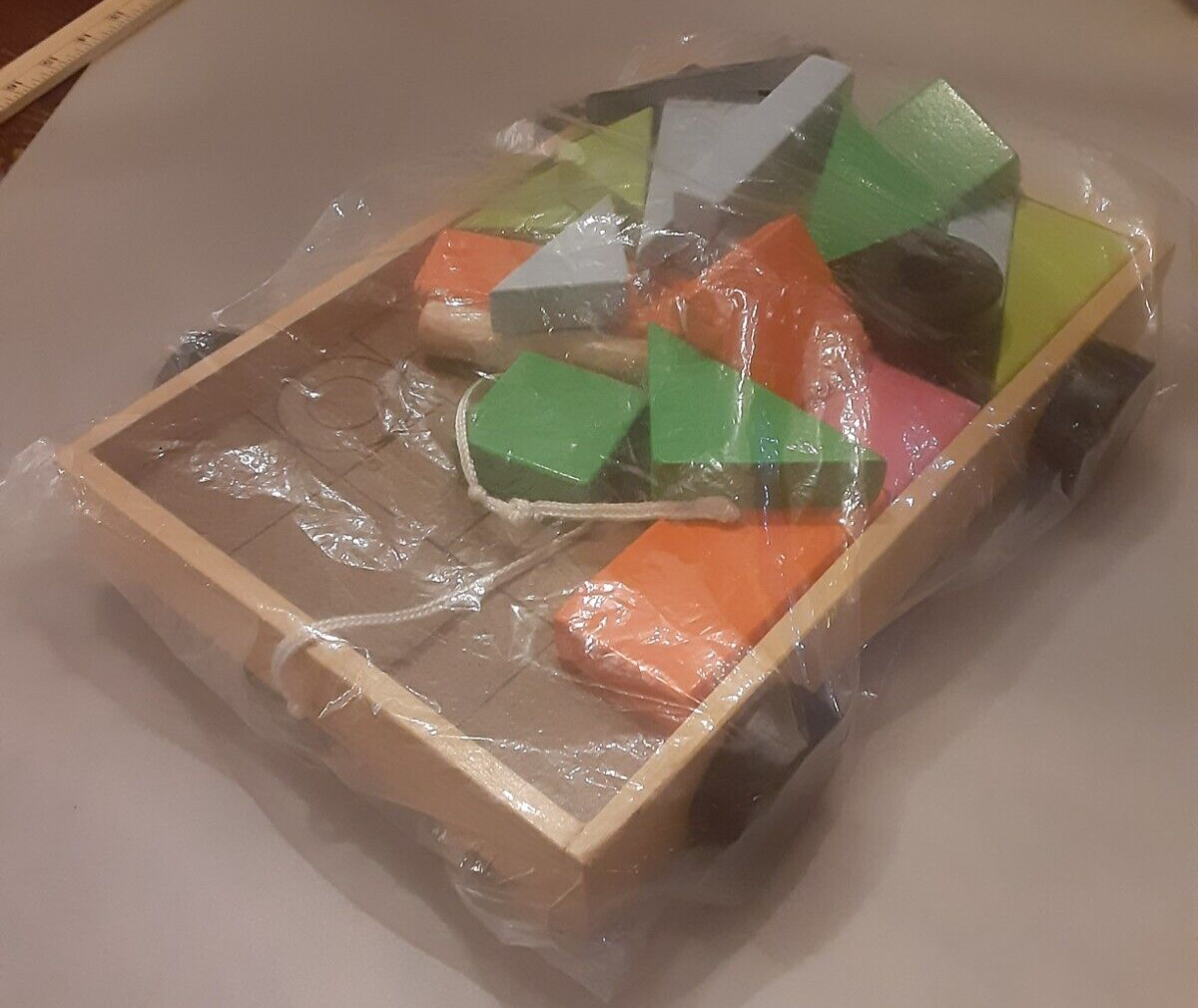Ikea Wooden Cart with color Shapes Blocks, Baby Toddler Toys, sealed