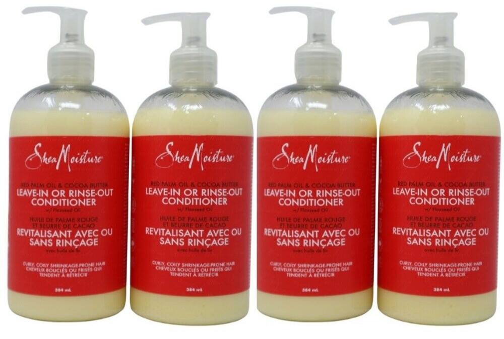 Acondicionador hidratante de karité 4PK para cabello rizado, aceite de palma rojo y manteca de cacao, 13 OZ