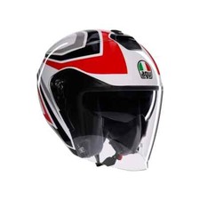 CASCO AGV JET IRIDES TOLOSA BLACK GREY RED VISIERA VISIERA TRASPARENTE