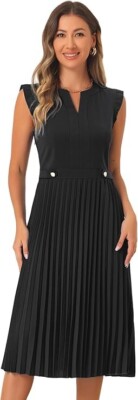 Allegra K Summer Dress Elegant Sleeveless V Neck A-Line Pleated Black Size: XS | eBay Allegra K Summer Dress Elegant Sleeveless V Neck A-Line Pleated Black Size: XS | eBay