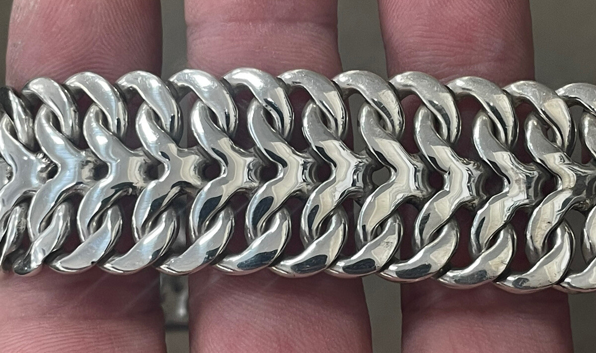 Heavy Vintage Solid Sterling Silver Unique Altern… - image 9