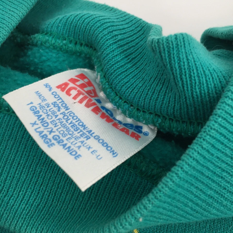 Sudadera Pullover Cuello Redondo Vintage Noche Silenciosa Tema Navidad XL Verde Azulado Foto 3 de 4