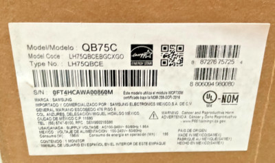 Samsung 75'' Commercial LED LCD Signage Display 4K QB75C    ️  ️ BRAND NEW!