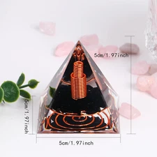 Handmade Orgonite Pyramid Orgone Obsidian Gravel Copper Wire Healing Crystal USA