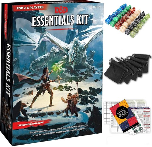 Dungeons and Dragons Essentials Kit-DnD 5th Edition Rolling Board Game for Adult