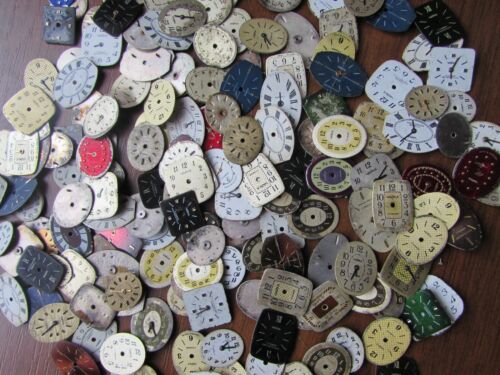 Vintage USSR 100 pieces. Little Watch Face Dials13- 16 mm rectangular oval USSR - 第 1/4 張圖片