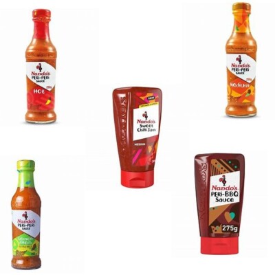 Nando's Peri-Peri Saucen - Hot, Medium, Lemon & Herb, Chilli Jam, BBQ
