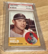 1963 Topps Baseball # 435 Woody Held - PSA NM-MT 8 - 6613