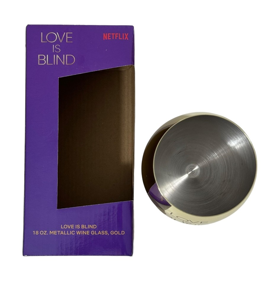 Netflix LOVE IS BLIND Metallic 18oz Stemmed Golden Goblet Wine Glass