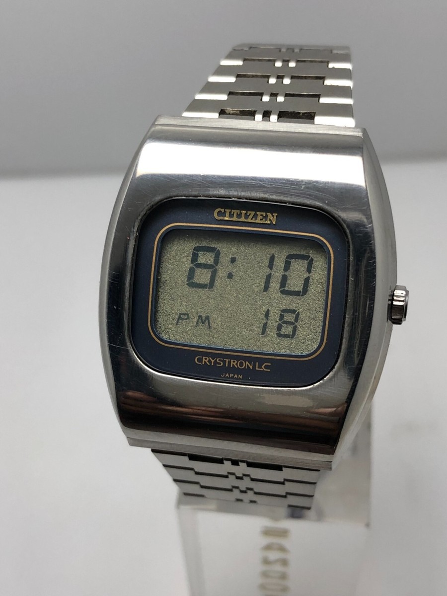 希少 CITIZEN CRYSTRON Vintage Citizen Crystron LC 4-095081 Digital Quartz Men's