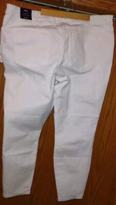 NWT COMPFY! Target  Ava & Viv Mid Rise Skinny Sz 22 White Denim Jeans Stretch 