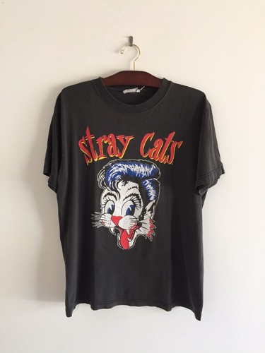 T-shirt Stray Cats - Graphique Noir - Coton Lourd - Taille S à 5XL - Unisexe - Neuf Avec étiquettes