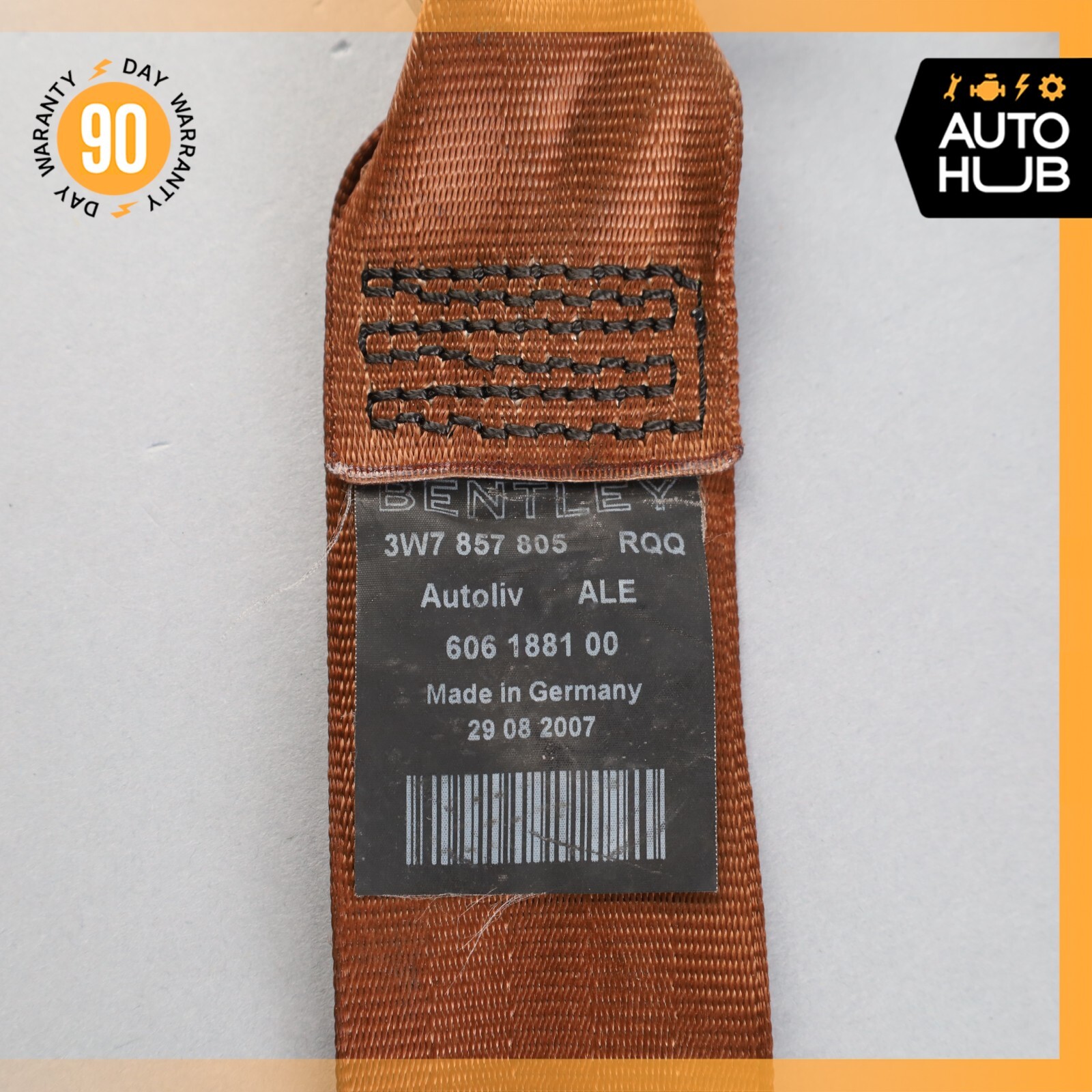 07-11 Bentley Continental GTC Rear Right or Left Side Seat Belt Brown OEM 46k
