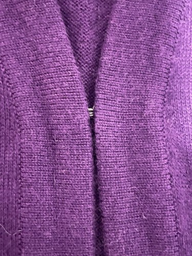 Joan Rivers Cardigan Sweater Womens XL Purple Long Duster Open Front Pockets - Picture 4 of 12