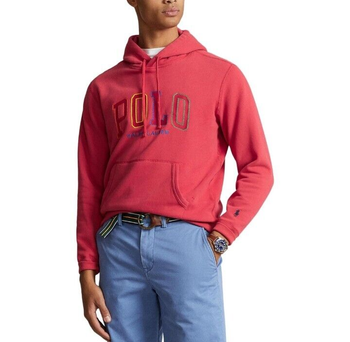 ★★POLO RALPH LAUREN★★ W RL Logo Fleece Sweatshirt Red WM Polo Ralph Lauren The RL Fleece Logo Red Hoodie Men's All