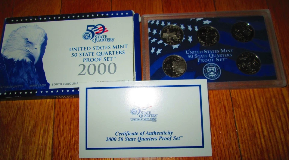 1999 to 2009 Proof Quarter Sets 11 Sets 56 State Quarters U.S. Mint Box & Coa. - Image 4 of 4
