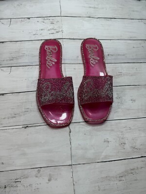 Barbie Forever 21 Mujer Rosa Sólido Estrás Jalea Slides Sandalia