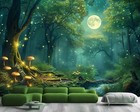 Enchanted Forest Night Magical Wallpaper Mural Removeable Washable Peel & Stick
