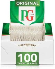 PG Tips String and Tag One Cup Everyday Tea Bags Pack of 100,Black Tea Free Post 0.10 per strip
