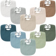 Elegant Cotton Baby Bibs Earthy Solid Colors For Gentle Teething Comfort