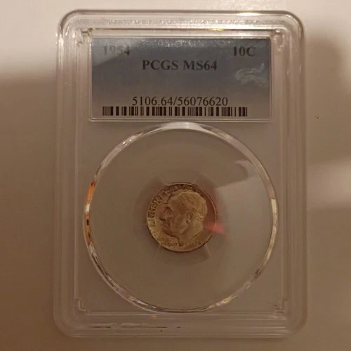 1954 Roosevelt Dime PCGS MS64 Silver 10C Philadelphia. TONER!!
