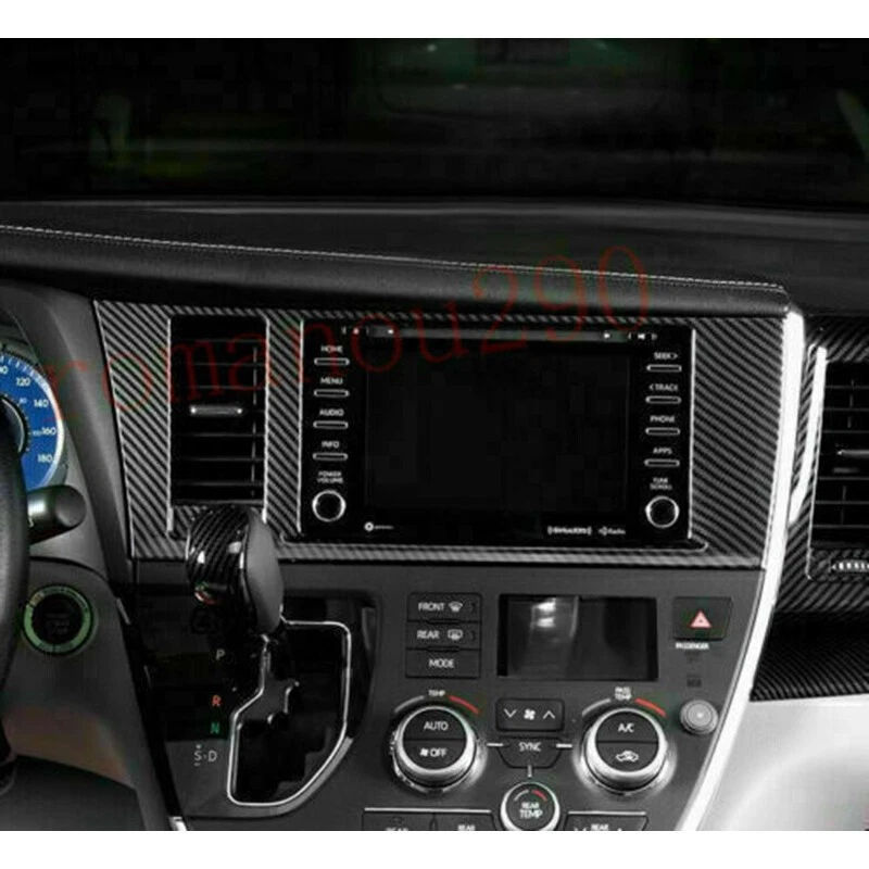 For Toyota Sienna 2015-2020 Carbon Fiber Navigation Panel Air Outlet Cover trim - Image 3 of 4