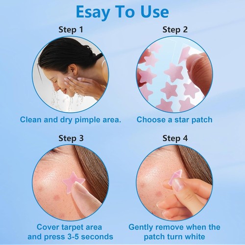 Cerotti Pimple Stars per Viso, 4 Taglia 320 Conti Cerotti Acne, Patc Idrocolloide - Foto 8 di 9