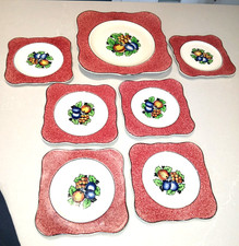  Cake plate or Sandwich Plate with 6 Plates. Soho Pottery Solian Ware. Rare
