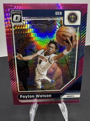  2024-25 Donruss Optic Peyton Watson Pink Hyper Prizm #216 Denver Nuggets