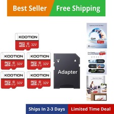 32GB Micro SD Card 5 Pack, Class 10 MicroSDHC Flash Memory Card with Adapter ...