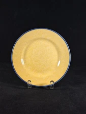 ROYAL WESSEX BREAD & BUTTER PLATE YELLOW TEXTURE SMOOTH BLUE TRIM 6 3/4" ROUND