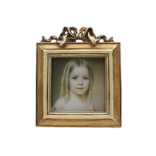 Small Vintage 3x3 Square Picture Frame, Mini Antique Ornate Photo Frame, Tabl...