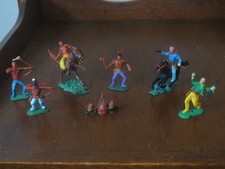 Vintage Hong Kong Swoppet Cowboy Indians Plastic Western Playset Figures Lot