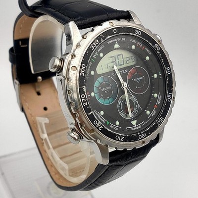 Citizen Yacht Timer C050-088379 Digital LCD Analog Watch Used