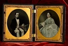 RUBY GLASS 1/4 PLATE TINTED AMBROTYPE IN UNION CASE ~ EXQUISITE DRESS