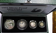 Britannia Collection 1997 Silver Proof Troy Ounce .958 Fine Low Mintage