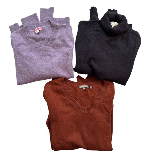 Crafters Lot of 3 Cashmere/Wool Sweaters Tops DIY Upcycle Cutters Bundle Flawed
