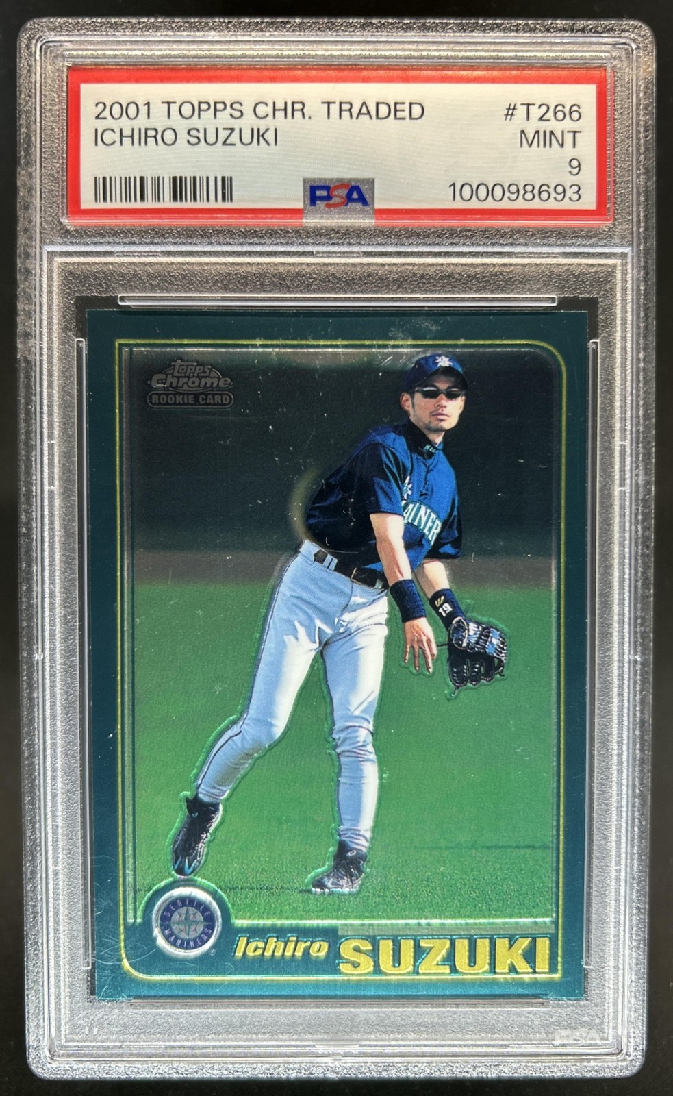 2001 Topps Traded & Rookies Ichiro Suzuki Chrome Rookie RC #T266 Mariners PSA 9
